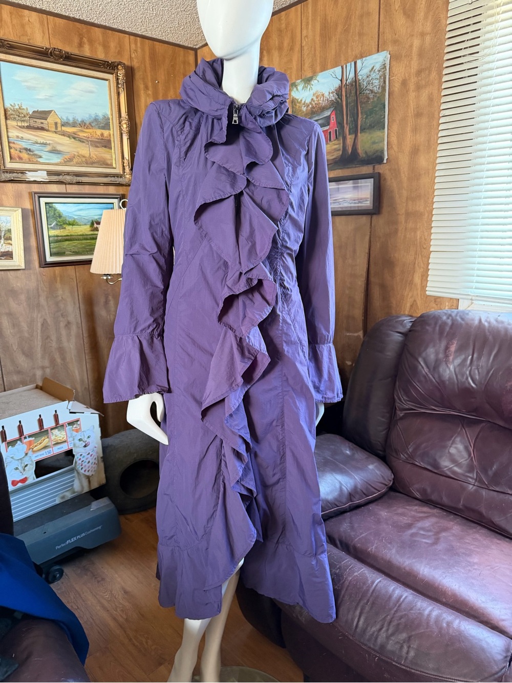 Creenstone Ruffle Spring Rain Coat